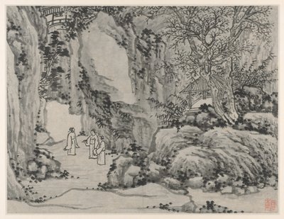 Tolv udsigter over Tiger Hill, Suzhou: The Sword Spring, Tiger Hill, efter 1490. af Shen Zhou