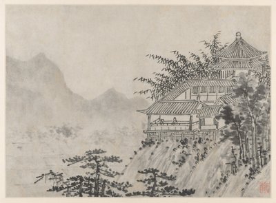 Tolv udsigter over Tiger Hill, Suzhou: The Thousand Acres of Clouds, efter 1490. af Shen Zhou