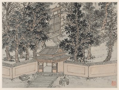 Tolv udsigter over Tiger Hill, Suzhou: Tiger-Flight Spring ved Bagporten, efter 1490. af Shen Zhou
