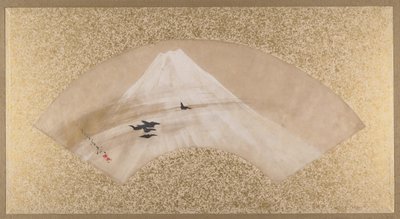 Bjerge med fugle, slutningen af 1800-tallet. af Shibata Zeshin