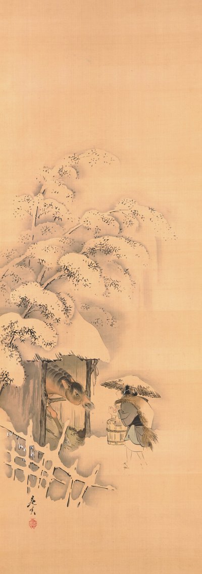 Noh-spillet Hachinoki, et af tre af Shibata Zeshin