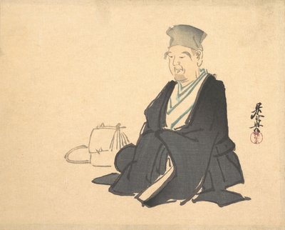 Portræt af Riqué, ca. 1875., ca. 1875. af Shibata Zeshin
