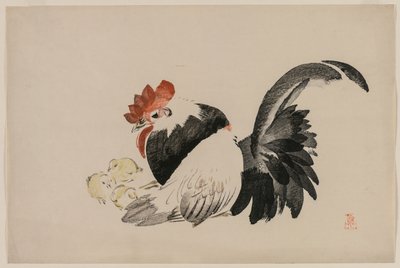 Hane, høne og kyllinger, ca. 1880
