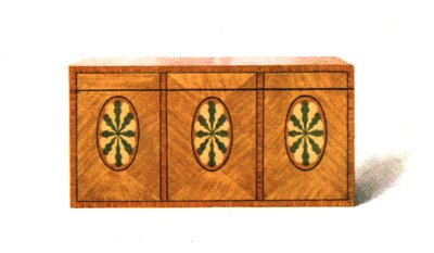 Indlagt satin-træ Tea-Caddy, 1908. af Shirley Charles Llewellyn Slocombe