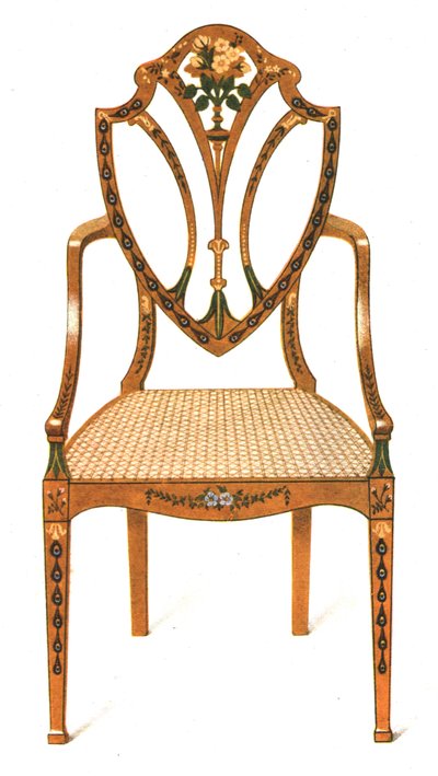 Stol af malet satintræ, 1908. af Shirley Charles Llewellyn Slocombe