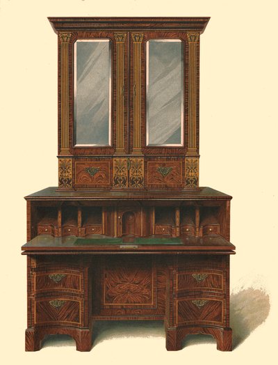 Valnød indlagt skriveskab, 1905 af Shirley Charles Llewellyn Slocombe