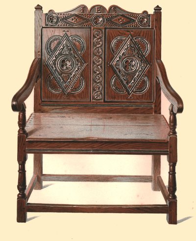 Dobbeltstol af walisisk eg, 1904 af Shirley Charles Llewellyn Slocombe