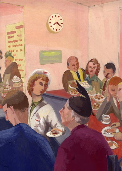 Cafe interiør, London, c1950. af Shirley Markham