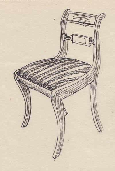 Stol med stribet sæde, 1951. af Shirley Markham