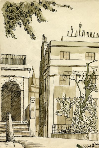 Georgiske huse, London, c1950. af Shirley Markham