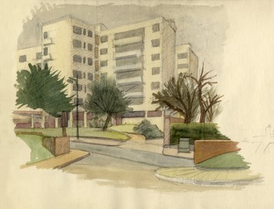 Moderne bygninger, London, c1950. af Shirley Markham