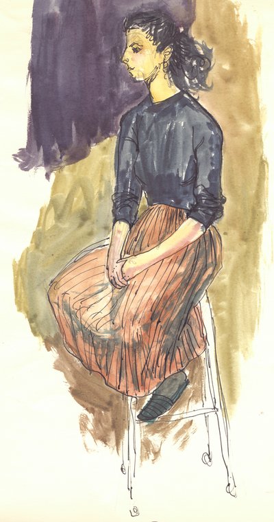 Siddende kvinde, c1950. af Shirley Markham
