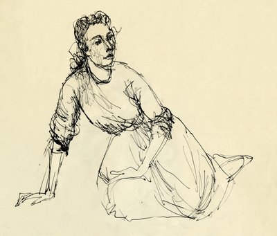Siddende kvinde, c1950. af Shirley Markham