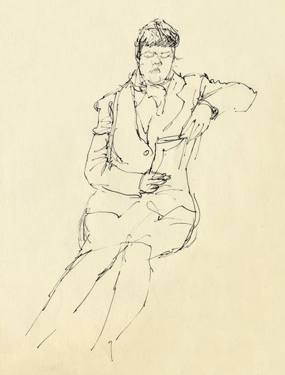 Siddende kvinde læser, 1953. af Shirley Markham