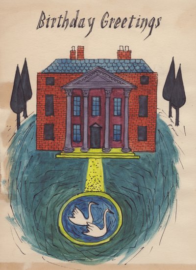 Stately home, fødselsdagskort, 1952. af Shirley Markham