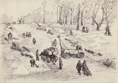 Træfældning, c1950. af Shirley Markham