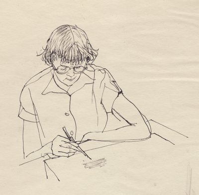 Kvindetegning, c1950. af Shirley Markham