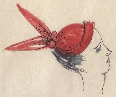 Kvinde i rød hat, c1950. af Shirley Markham