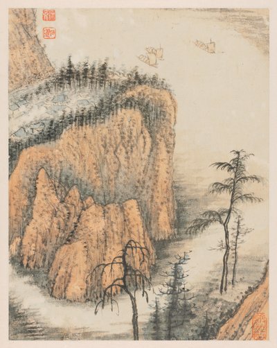 Minder om Qinhuai-floden af Shitao