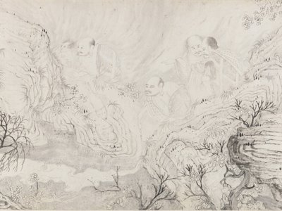 The Sixteen Luohans, dateret 1667. af Shitao