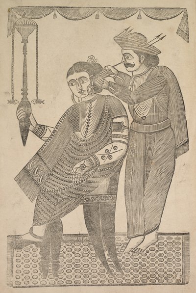 En frisør, der renser øret af en kurtisane af Shri Gobinda Chandra Roy