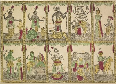 Das Avataras, Ti inkarnationer af Vishnu (verso) af Shri Gobinda Chandra Roy