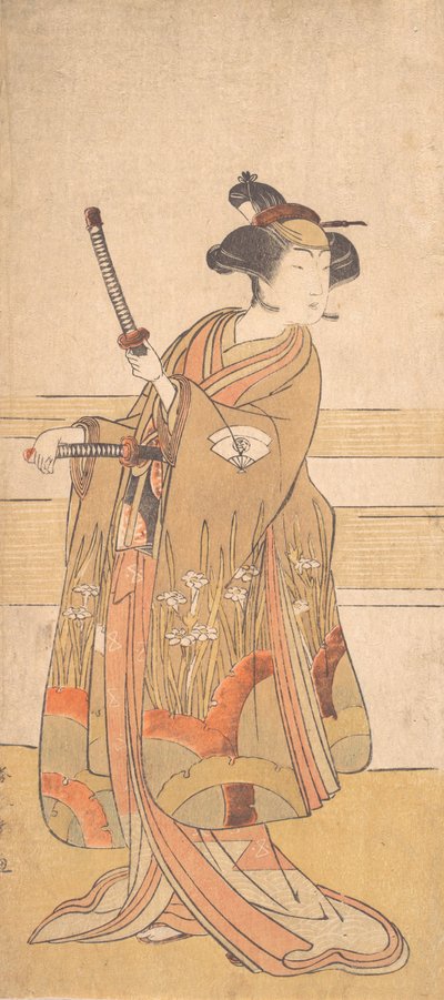 Onoe Tamizo som en samurai kvinde, ca. 1775 eller af Shunsho