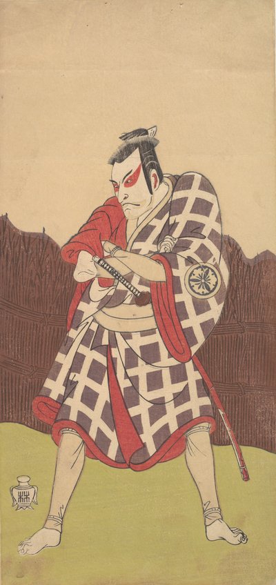 Skuespilleren Matsumoto Koshiro 3. som en mand, der står med korslagte arme..., slutningen af det 18. århundrede. af Shunsho