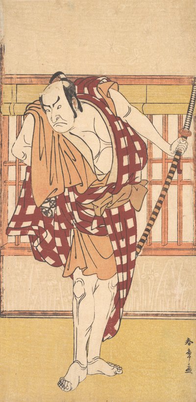 Skuespilleren Nakamura Nakazo som Kyokaku, ca. 1777. af Shunsho