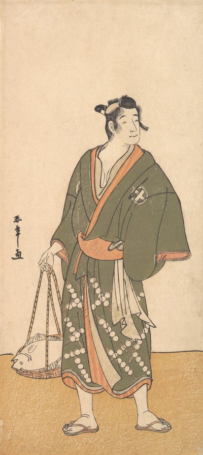 Skuespilleren Otani Hiroemon III som fiskehandler, 1726-1792. af Shunsho