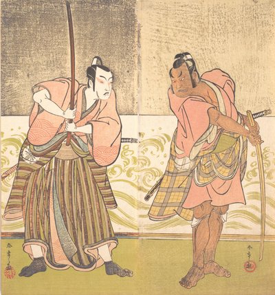 Skuespilleren Sakata Hangoro II og skuespilleren Matsumoto Koshiro IV, slutningen af det 18. århundrede. af Shunsho