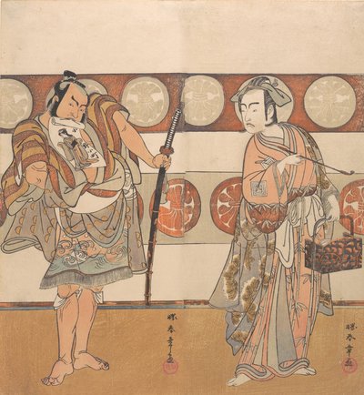 Skuespillerne Ichikawa Yaozo III og Nakamura Sukegoro II, ca. 1791. af Shunsho