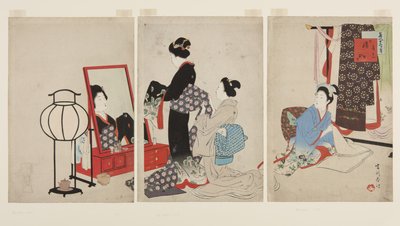 November, Marriage (Sonojuichi Yomeiri) (colour woodblock print) af Shuntei Miyagawa