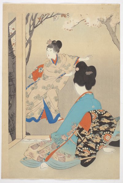 Three Blooming Cherry Trees, fra serien 