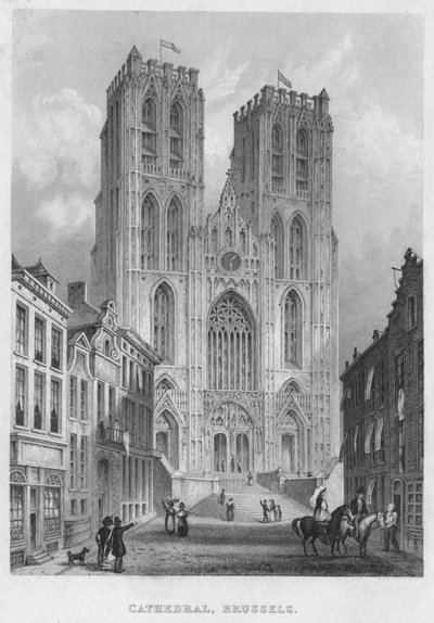 Katedralen, Bruxelles, 1850 af Shury and Son
