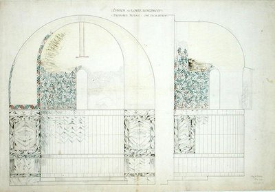 Design til mosaik til The Church of the Wisdom of God i Lower Kingswood af Sidney Barnsley