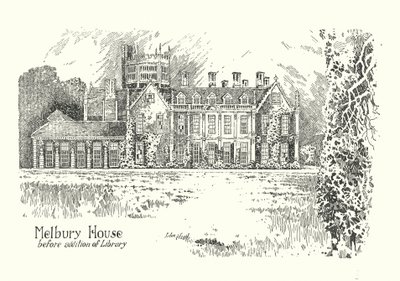 Dorset: Melbury House (litografi) af Sidney Heath