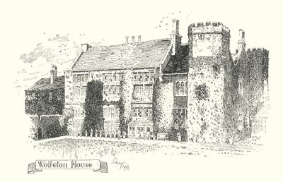 Dorset: Wolfeton House (litografi) af Sidney Heath