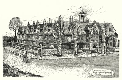 General View, Hungerford Almshouses, Corsham (gravering) af Sidney Heath