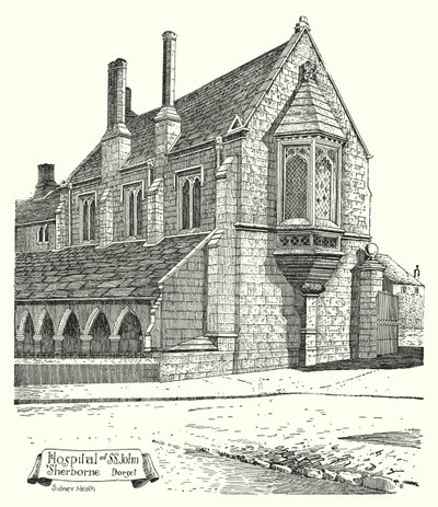 Hospital of St John, Sherborne, Dorset (gravering) af Sidney Heath