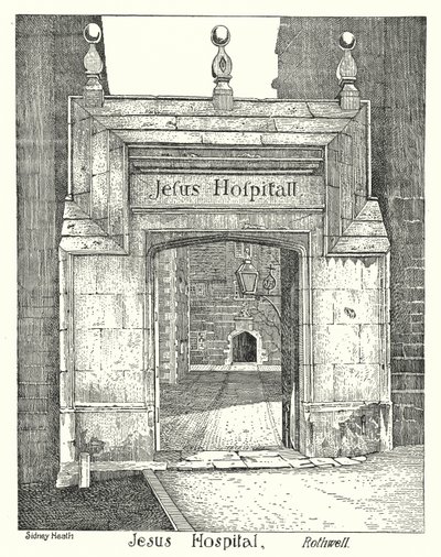 Jesus Hospital, Rothwell (gravering) af Sidney Heath