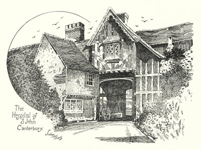 The Hospital of S John, Canterbury (gravering) af Sidney Heath