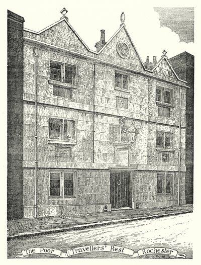 De fattige rejsendes hvile, Rochester (gravering) af Sidney Heath