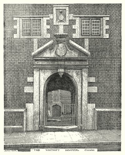 Whitgift Hospital, Croydon (gravering) af Sidney Heath