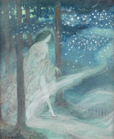 Moth Time (akvarel) af Sidney Herbert Sime