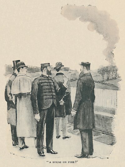 Et hus i brand, 1892 af Sidney Paget