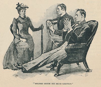 Holmes rystede alvorligt på hovedet, 1892 af Sidney Paget