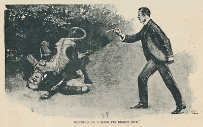 Løber op. Jeg blæste dens hjerner ud, 1892 af Sidney Paget