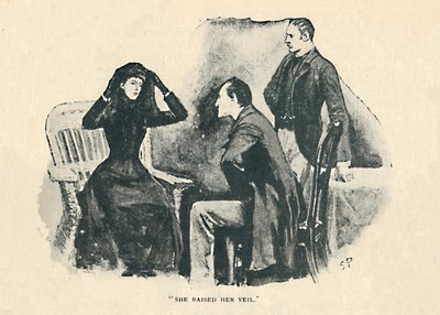Hun løftede sit slør, 1892 af Sidney Paget
