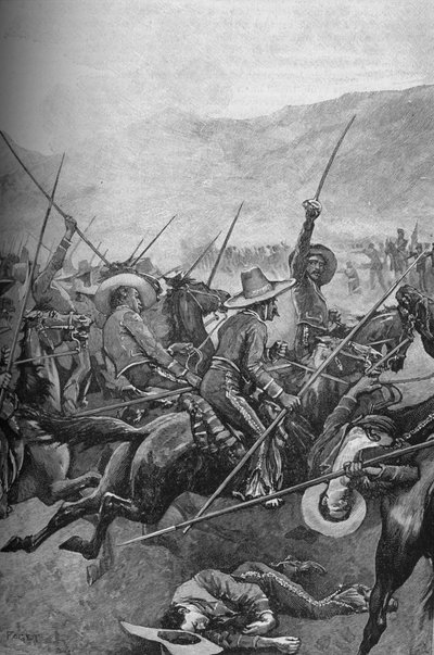 De mexicanske Lancers anklagede Illinois Soldiers, 1902 af Sidney Paget